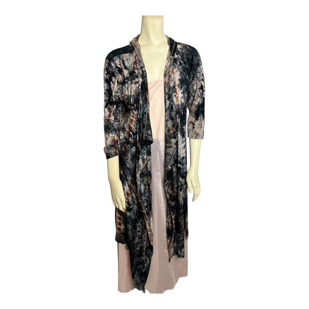Coin 1804 Tie Dye Cardigan Jacket Hoodie Festival Boho Indie Stretch 1X XL